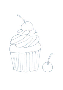 Outline Cupcake from Colouring Sketchbook Red by Julie Angel