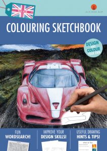 Colouring Sketchbook Red by Julie Angel contains beautiful colour pencil drawing and outlines to colour-in.