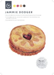 Jammie Dodger colour pencil drawing